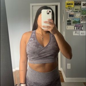 gymshark purple camo seamless bra
